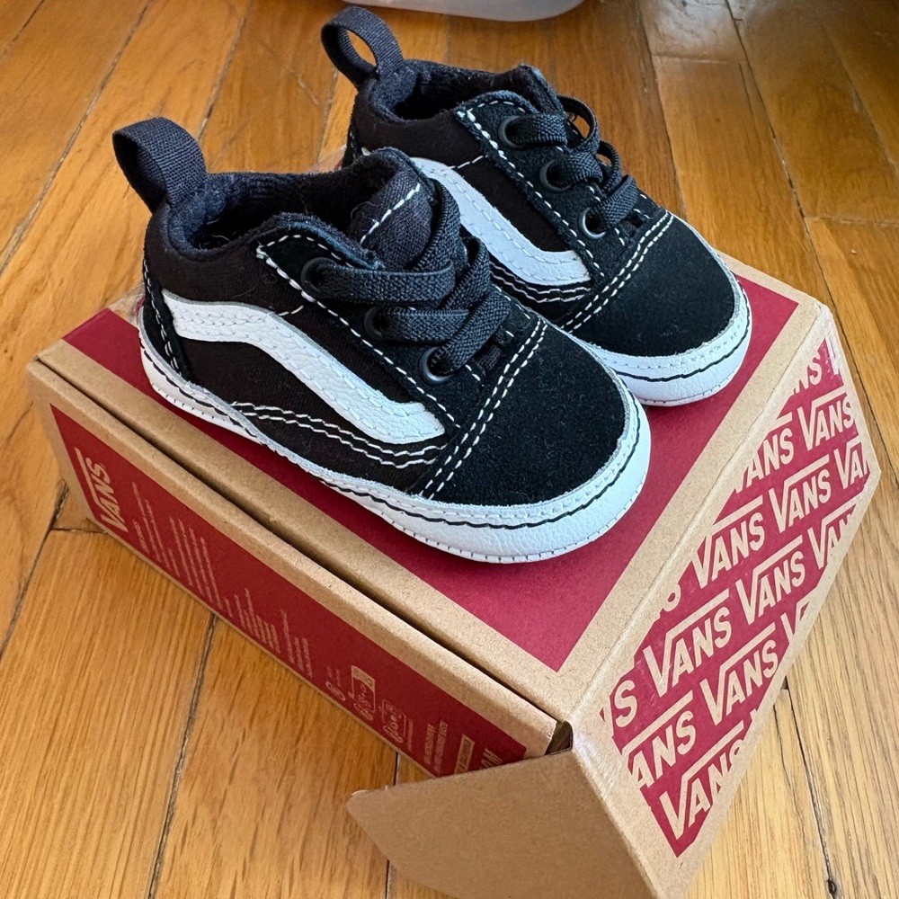 Vans Kids Black and White Sneakers